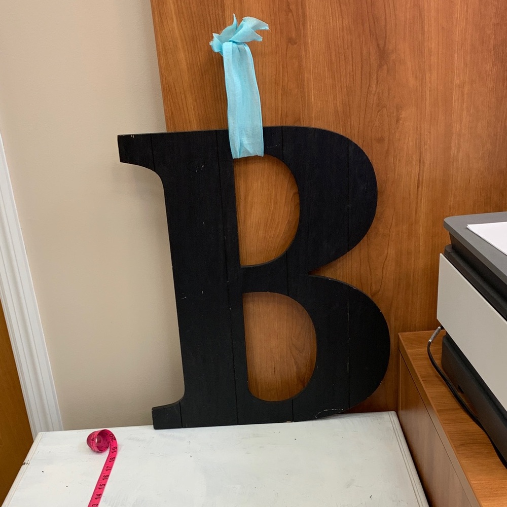 Black Wooden Letter B Wall Decor